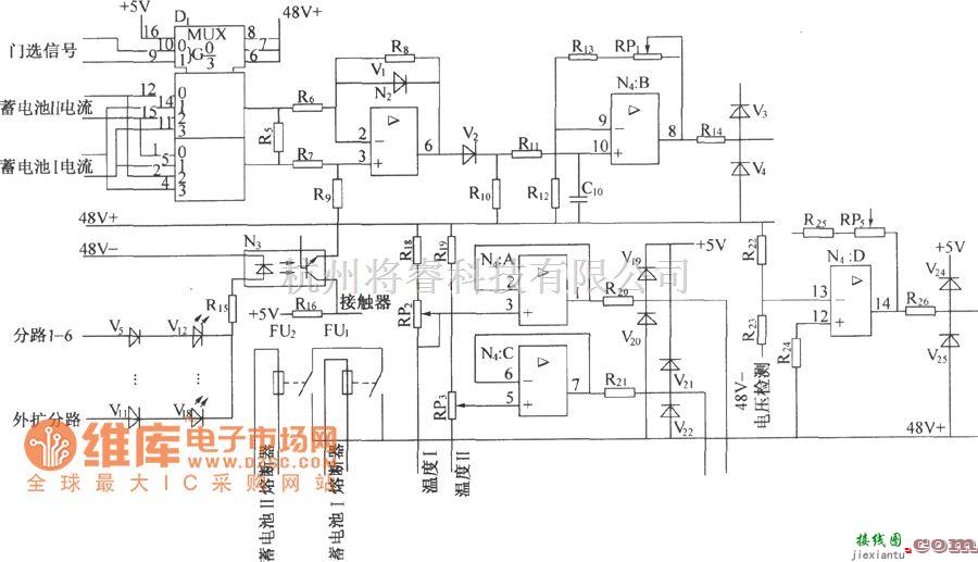 通信电源中的ZP200(400)II监测告警接口电路图  第1张