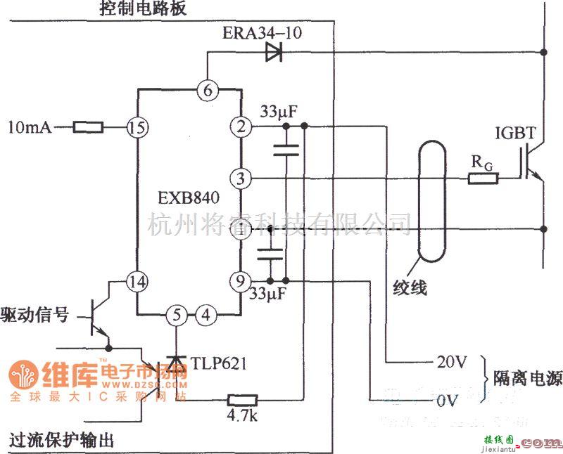 IGBT应用电路中的EXB840的应用电路图  第1张