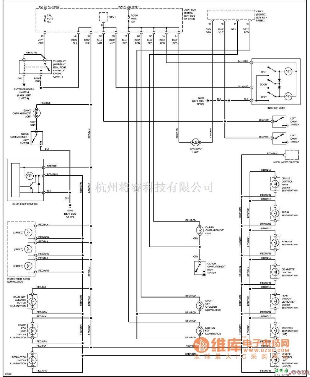 马自达中的mazda　车内灯电路图  第1张