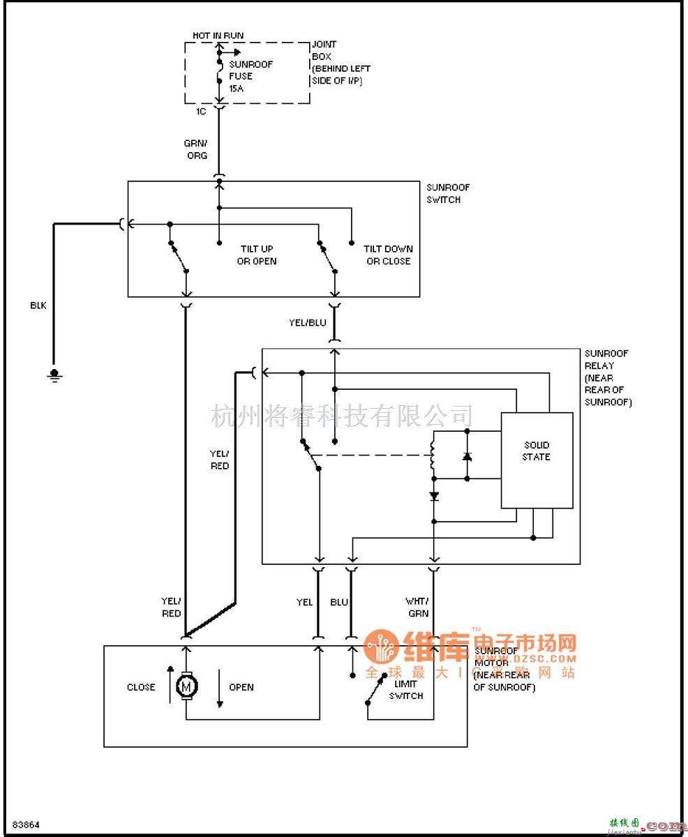 马自达中的mazda　电动顶蓬电路图  第1张