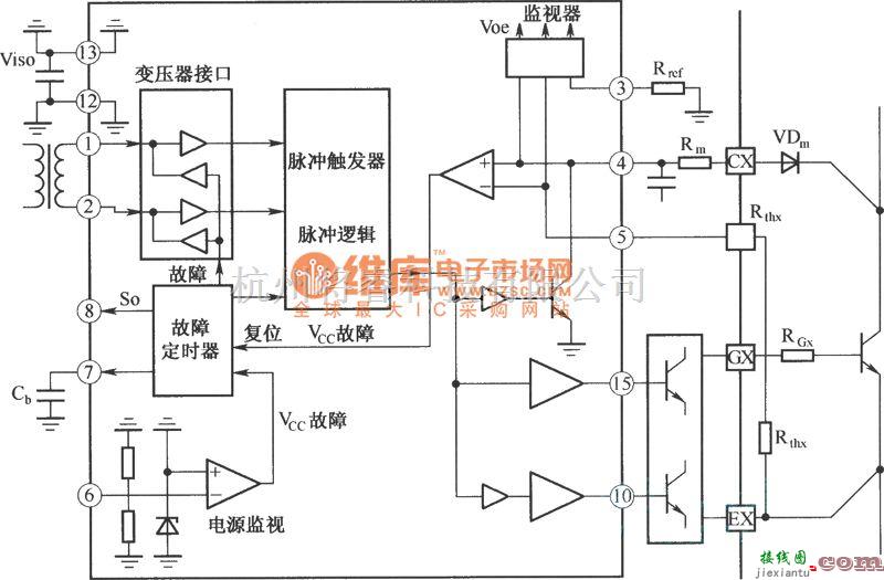 IGBT应用电路中的IGD驱动器的内部结构框电路图  第1张