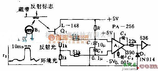 光电接收中的磁带首尾探测器电路图  第1张