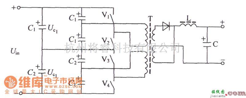 通信电源中的变形的半桥式变换器电原理电路图  第1张