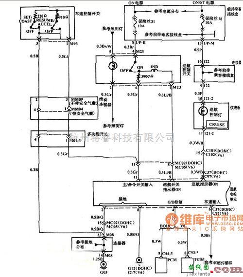 索纳塔、巡航控制系统电路图  第1张