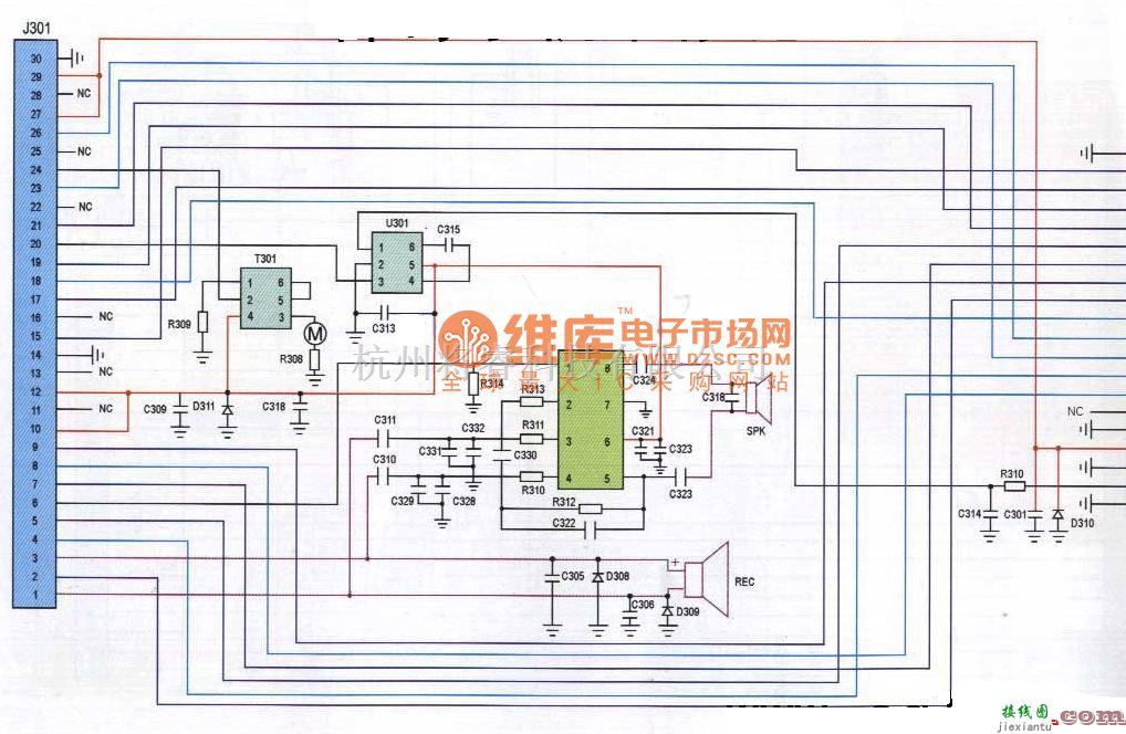 综合电路中的迪比特5689型手机排线电路原理图  第1张