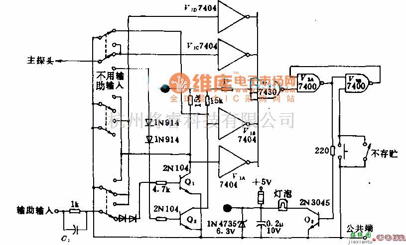 光电接收电路中的测试探头电路图  第1张