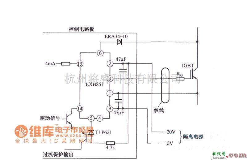 IGBT应用电路中的EXB851的应用电路图  第1张