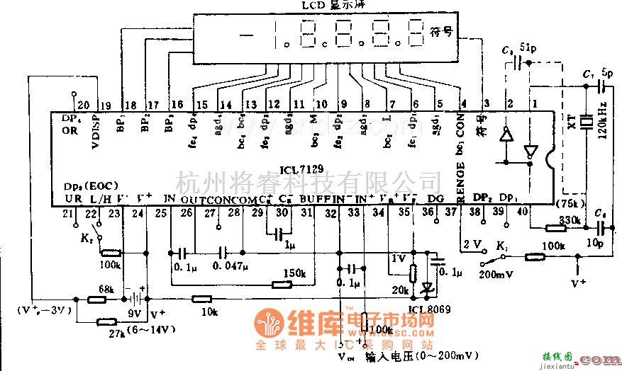 液晶显示/数显表中的四位半LED计数电路图  第1张