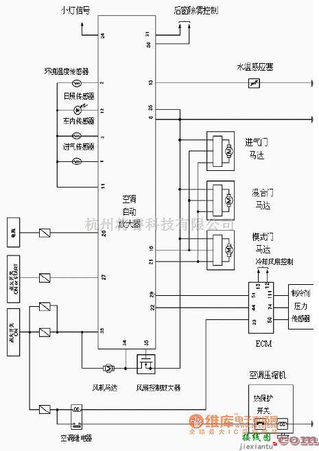 东风日产阳光空调系统电路图四  第1张