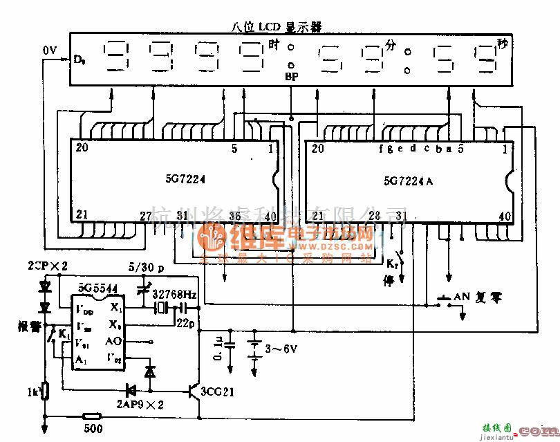 光电存贮电路中的10000 b计时(带秒、分)电路图  第1张