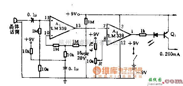 光电产生中的声音激励开关电路图  第1张