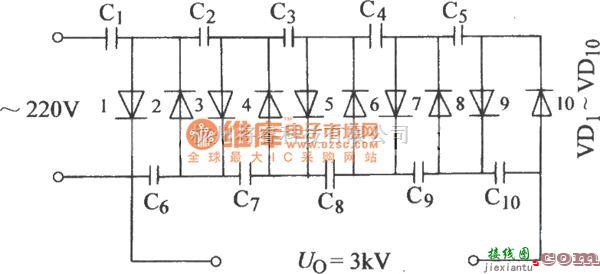 整流单元中的十倍整流电路图  第1张