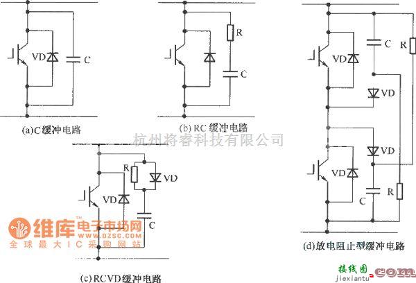 IGBT应用电路中的IGBT开关过程中的过电压缓冲保护电路图  第1张