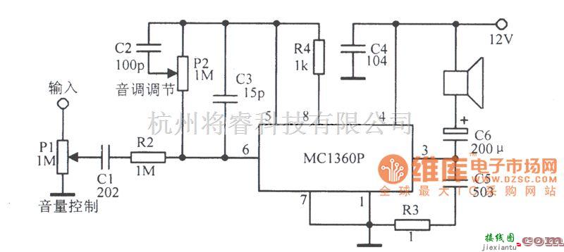 音频处理中的MCl306P音频功放电路图  第1张