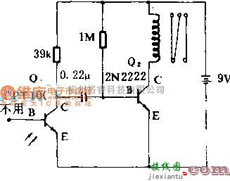 光电接收电路中的光线变化探测器驱动继电器电路图  第1张