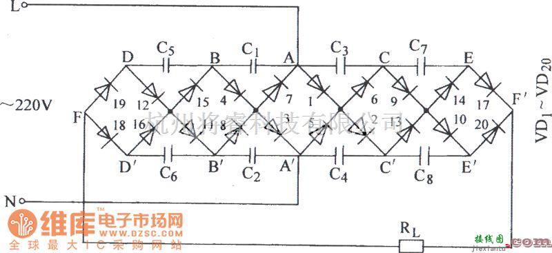 整流单元中的五桥串桥高压整流电路图  第1张