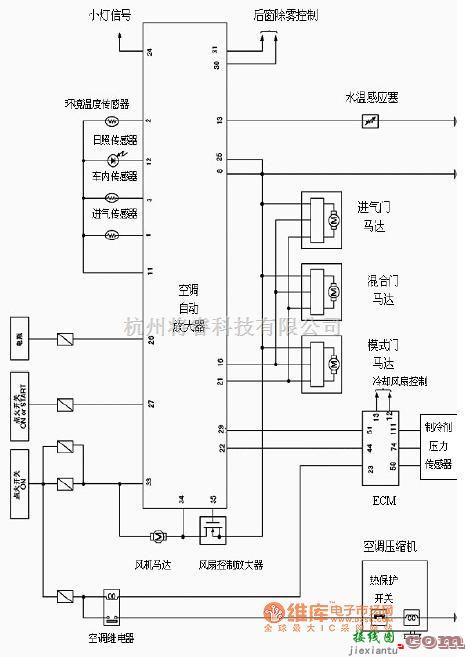 东风日产阳光空调系统电路图一  第1张