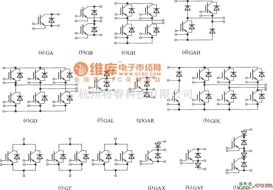 IGBT应用电路中的IGBT和续流二极管的功率模块单元电路图  第1张