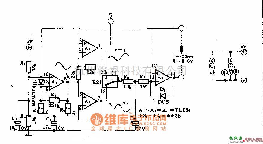 光电接收中的光电测距接受器电路图  第1张