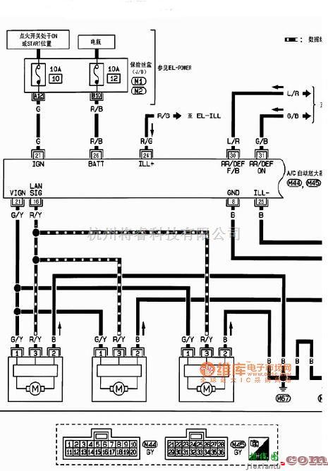 东风日产阳光空调系统电路图二  第1张