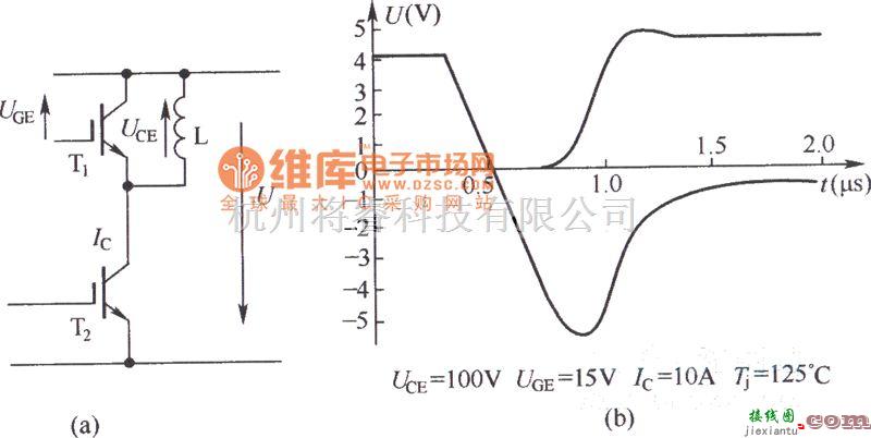 IGBT应用电路中的改进的硬开关斩波电路中的IGBT关断电压波形和斩波电路图  第1张