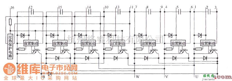 IGBT应用电路中的R系列IGBT-IPM的内部结构电路图  第1张