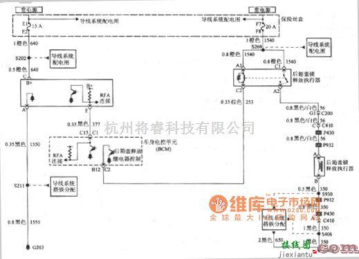 别克中的别克GL8汽车遥控门锁电路图  第1张