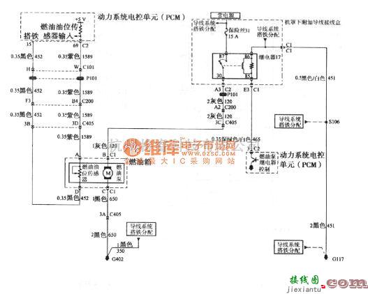 别克中的别克/GL8燃油油位传感器电路图  第1张