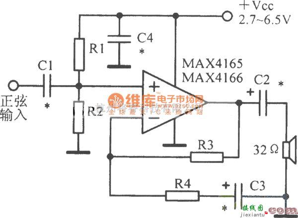 运算放大电路中的低功耗单电源输入输出运放电路图  第1张