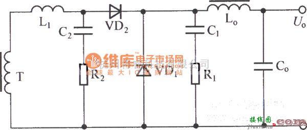 IGBT应用电路中的包括两个RC电路的正激变换器电路图  第1张