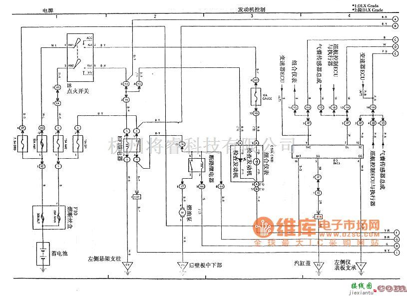 一汽中的威驰发动机控制一电路图  第1张