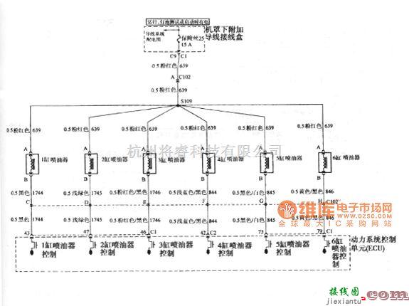 别克中的别克/GL8喷油器电路图  第1张