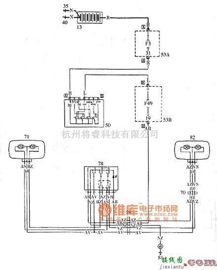 菲亚特中的派力奥外部后视镜电路图  第1张