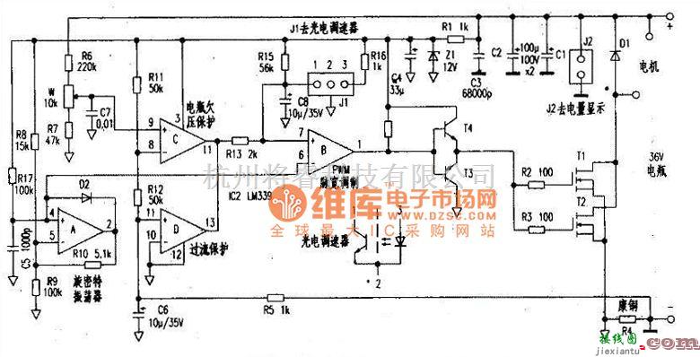 电机控制专区中的电动车简易控制器电路图  第1张