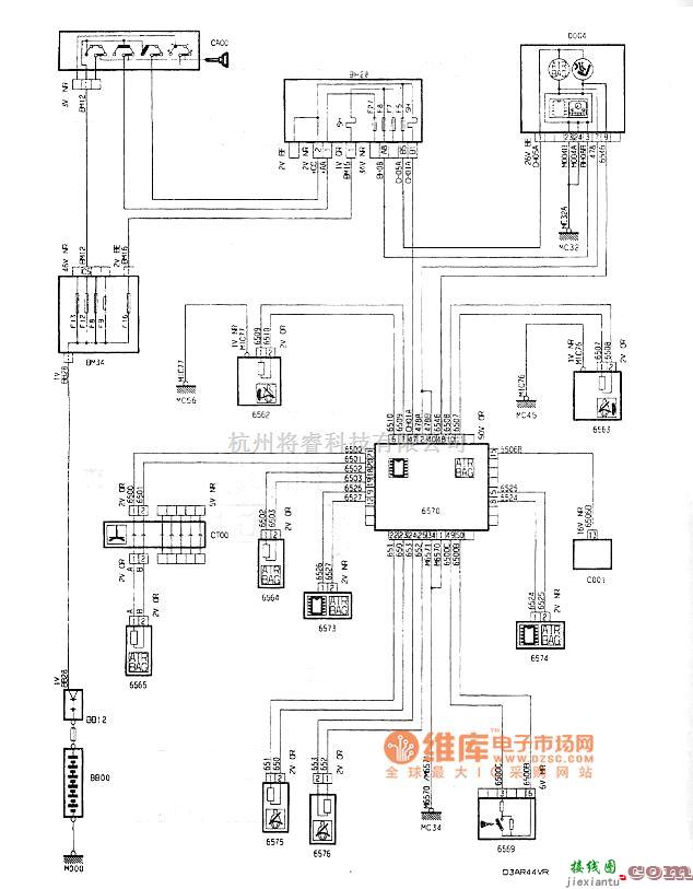 东风雪铁龙中的神龙毕加索2.0L轿车安全气囊预张紧安全带电路图  第1张