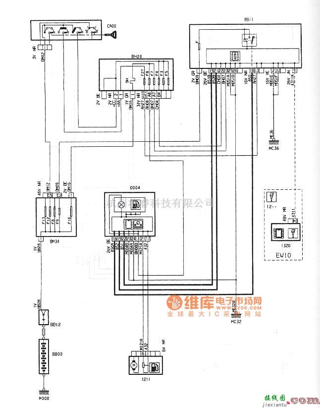 东风雪铁龙中的神龙毕加索2.0L轿车燃油表电路图  第1张