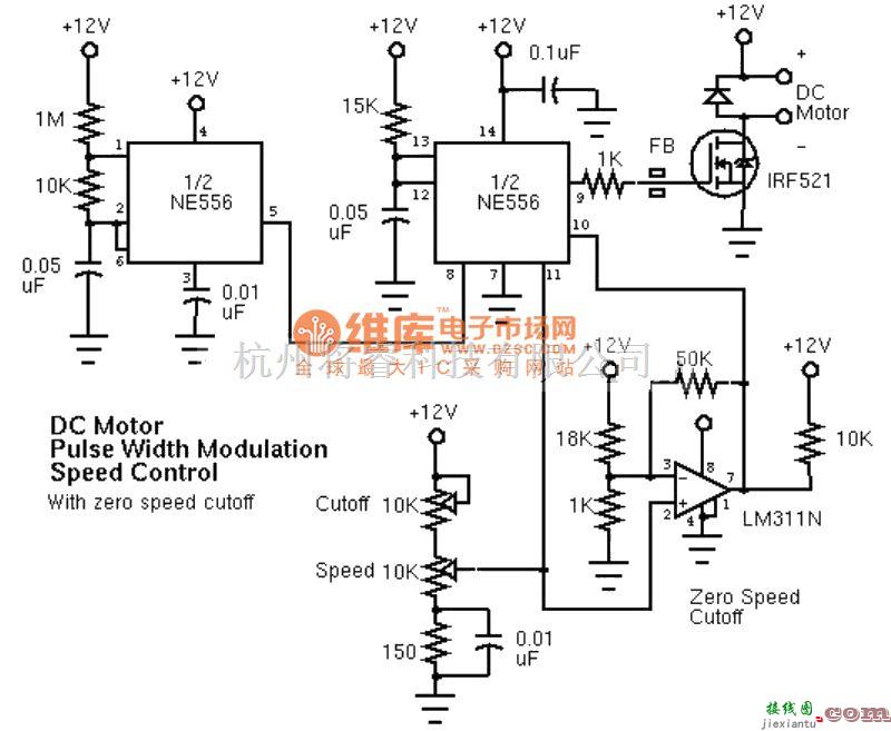 自动控制中的直流电机PWM调速电路图  第1张
