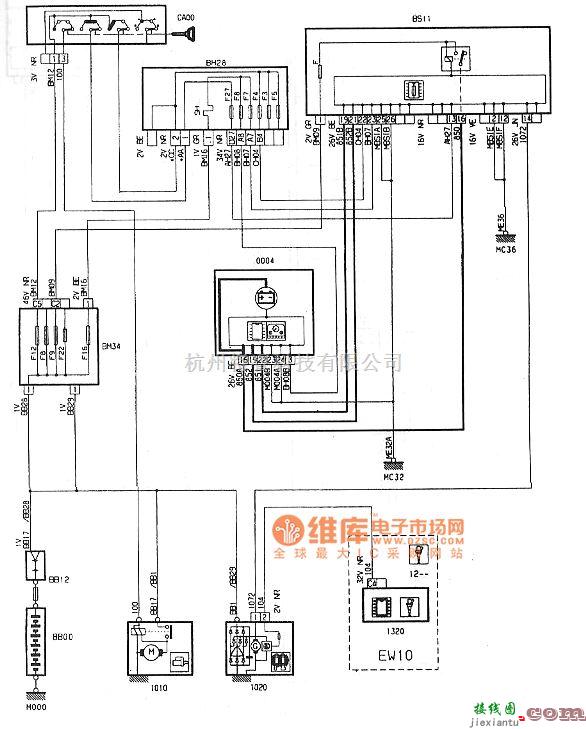 东风雪铁龙中的神龙毕加索2.0L轿车启动和充电系统电路图  第1张