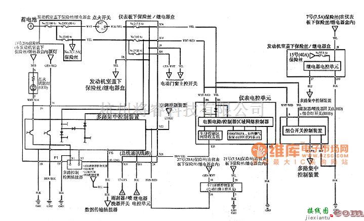 本田中的奥德赛2003年款车型多路集中控制系统电路图  第1张