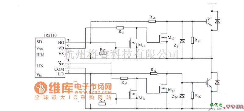 IGBT应用电路中的带有栅极关断钳位电路的驱动电路图  第1张