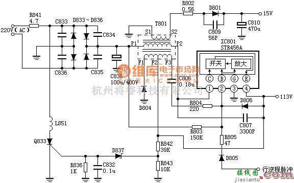 电源电路中的松下M12H机芯电源电路图  第1张