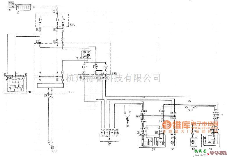 菲亚特中的派力奥前电动门窗电路图  第1张