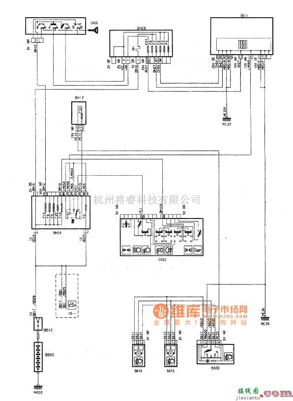 东风雪铁龙中的神龙毕加索2.0L轿车前照灯调节器电路图  第1张