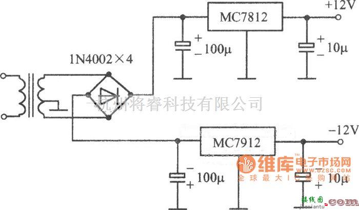 稳压电源中的7812稳压电源电路图  第1张