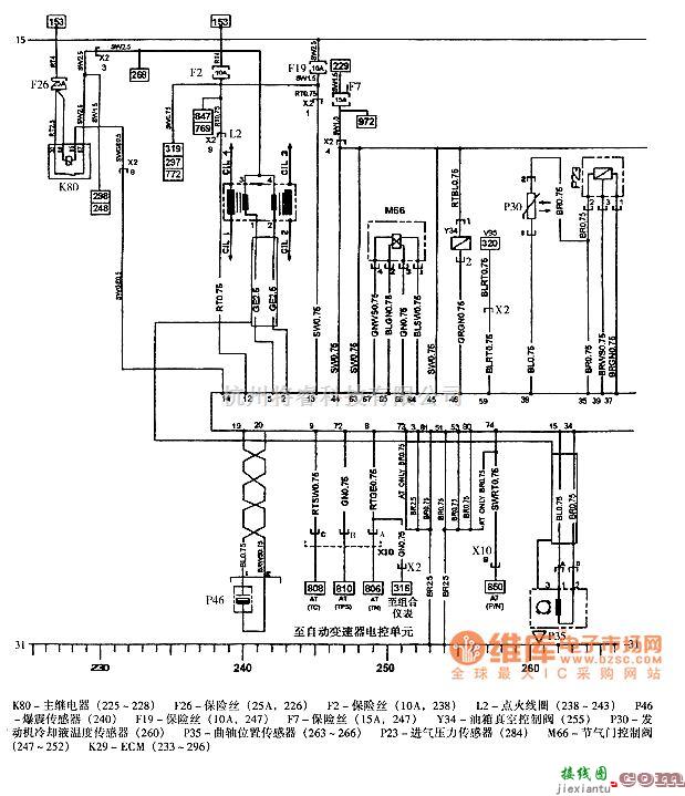 别克中的赛欧发动机电路图  第1张