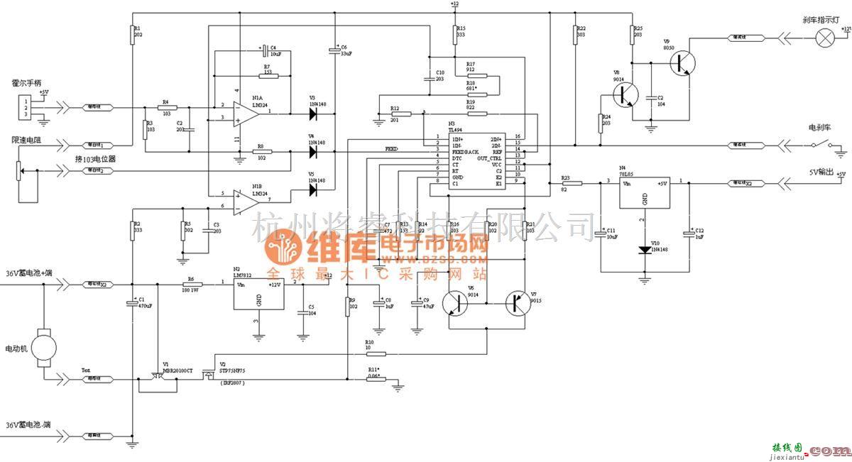 36V电动车控制器电路图  第1张