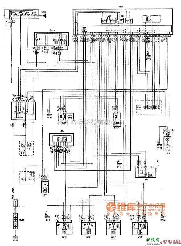 东风雪铁龙中的神龙毕加索1.6L轿车中央门锁电路图  第1张