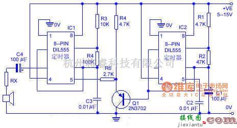 综合电路中的美国警笛报警器电路图  第1张