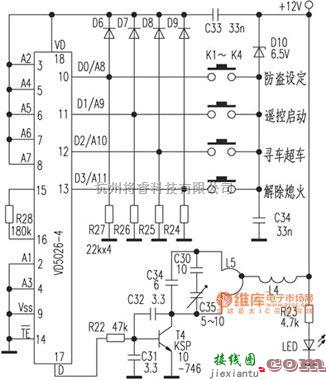 报警控制中的ＰＩＣ单片机控制的遥控防盗报警器电路图  第1张