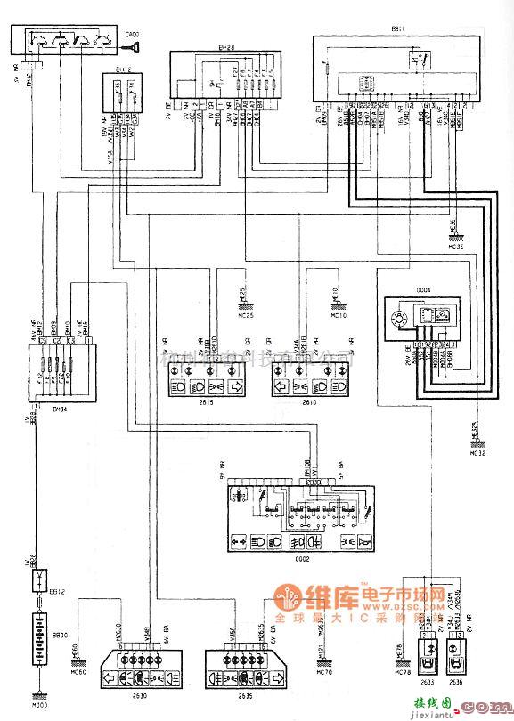 东风雪铁龙中的神龙毕加索2.0L轿车位置灯电路图  第1张